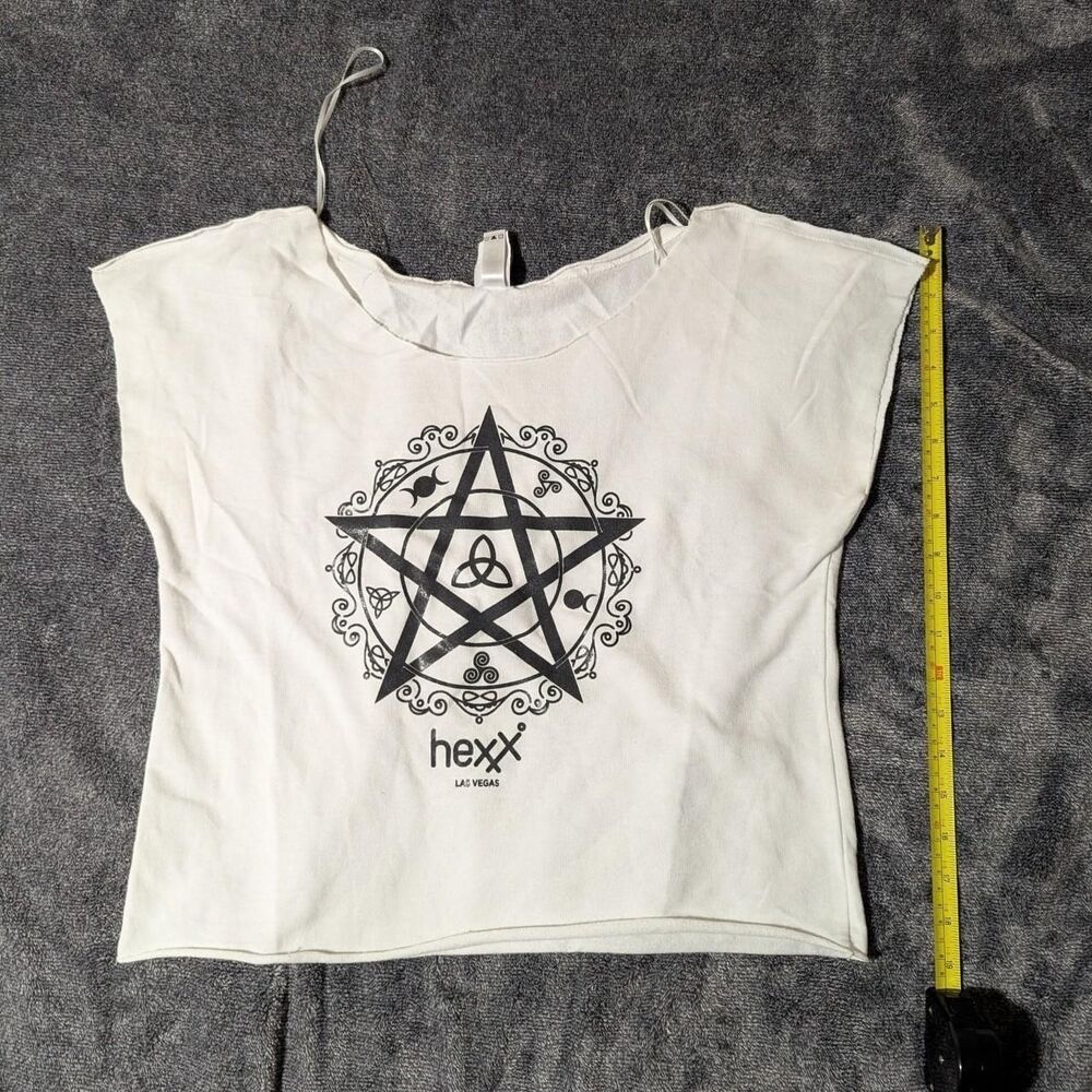 Women's Black and White Pentagram Pentacle T-shirt